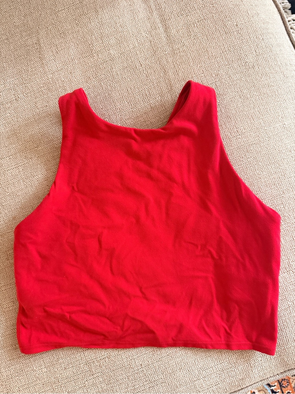 Athleta Red Cropped Tank Top